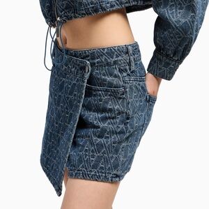 Armani Exchange Blue Denim Mini Skirt